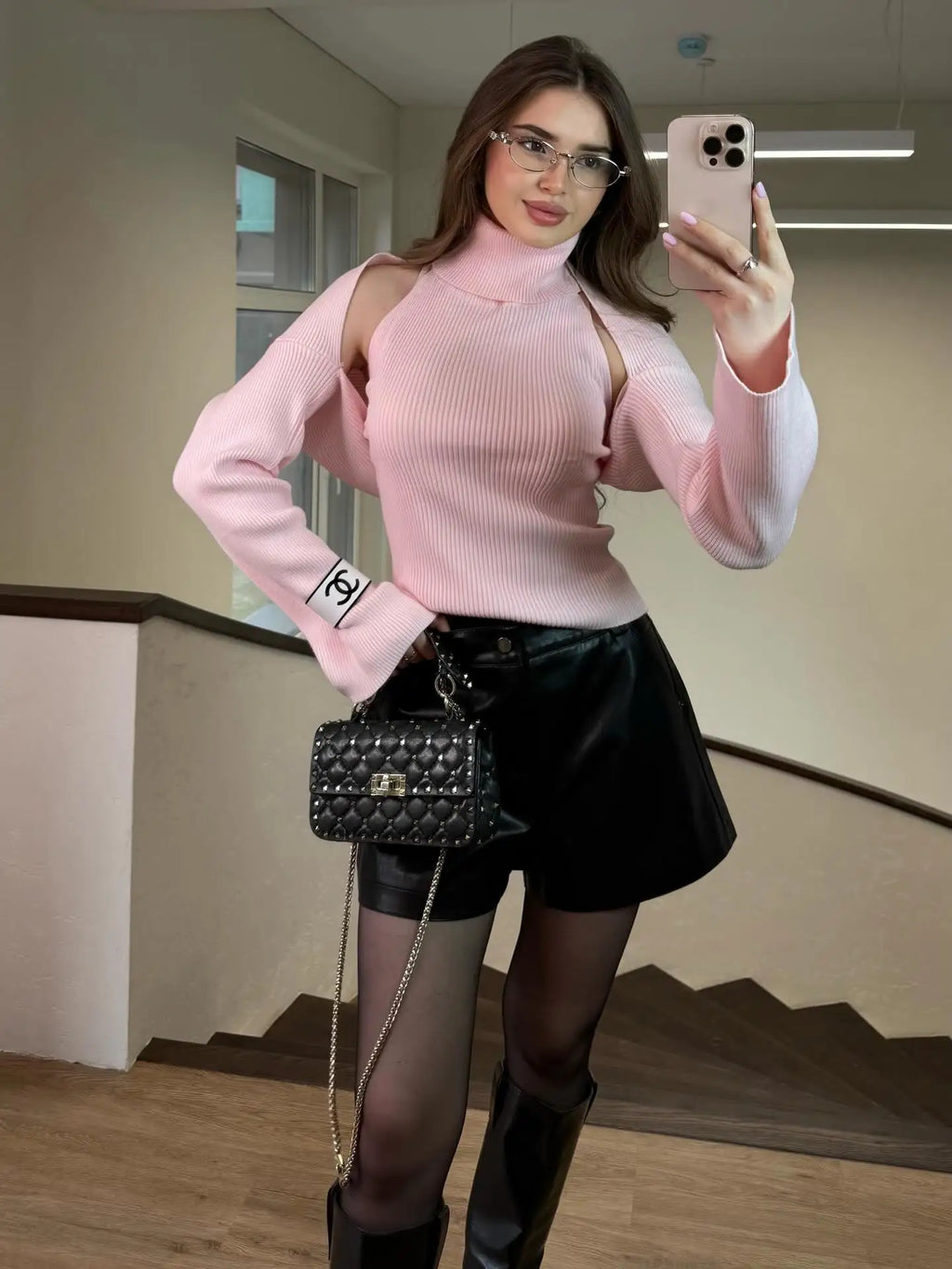 Knitted Turtleneck Backless Sweater Vest Pullover