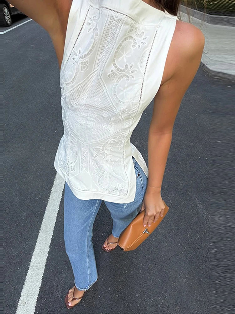 Cutwork Lace Vest Top