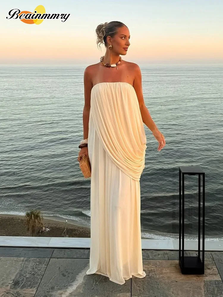 Adeline Draped Grecian Maxi Dress