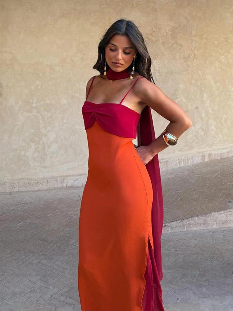 Women's Dress Irregular One-Shoulder Waist Cinching Layered Chiffon Solid Long Dresses Elegant Summer New Daily Wear Ladies Robe