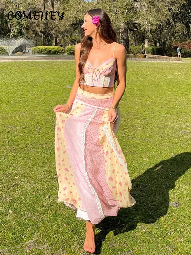 Ines Patchwork Floral Two-Piece Set