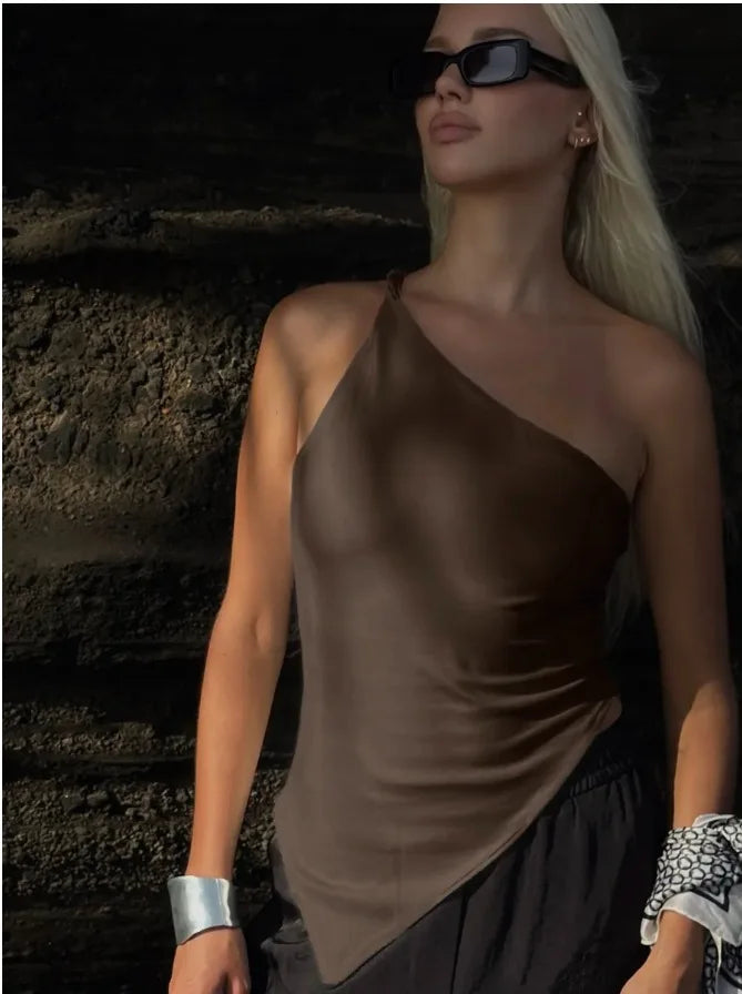 Single Shoulder Asymmetrical Top