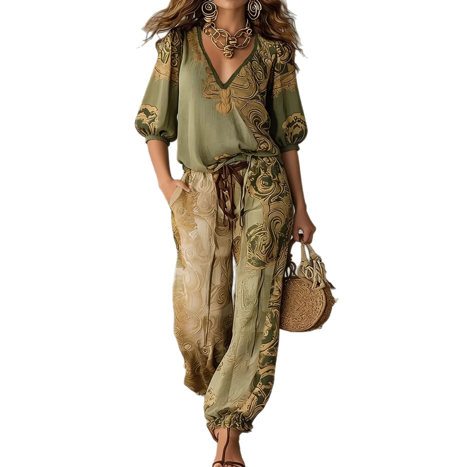 Cordelia / Batik Print Two-Piece Set