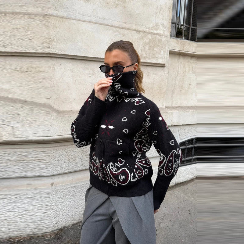 Nova Paisley Print Zip Jacket
