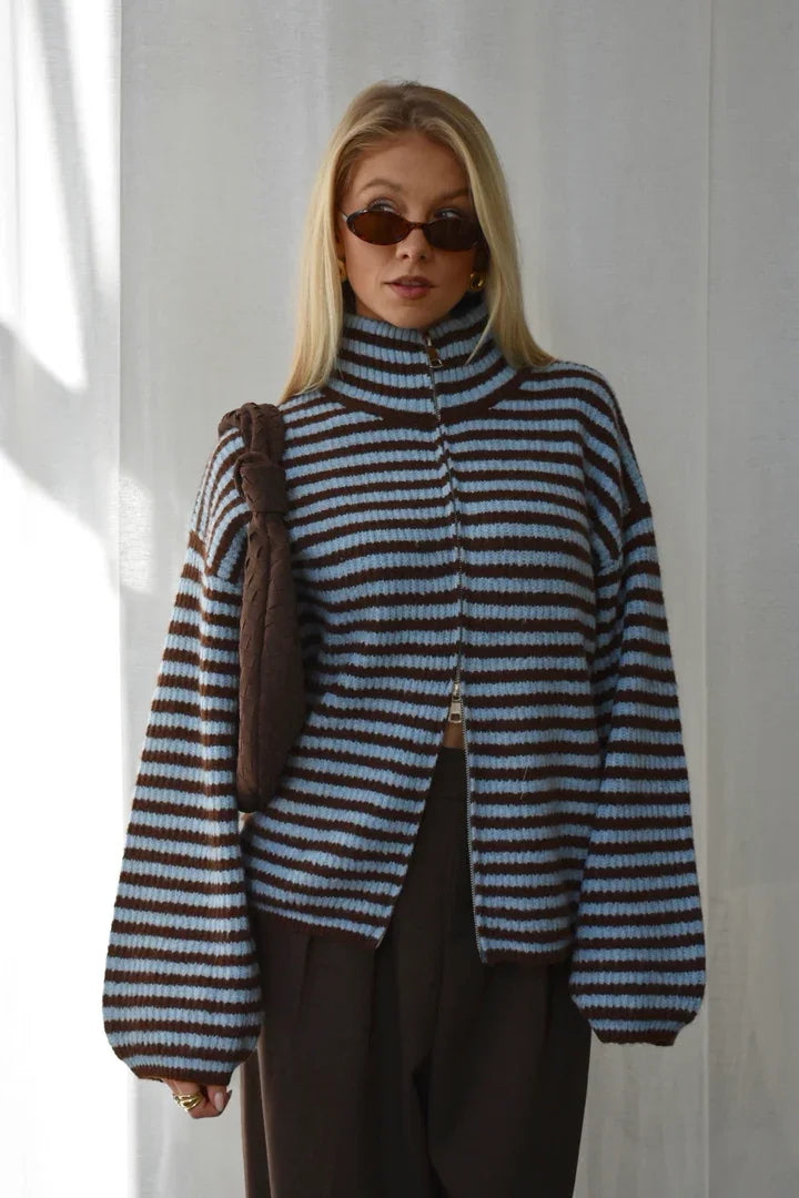 Casual Turtleneck Knitted Ribbed Sweater