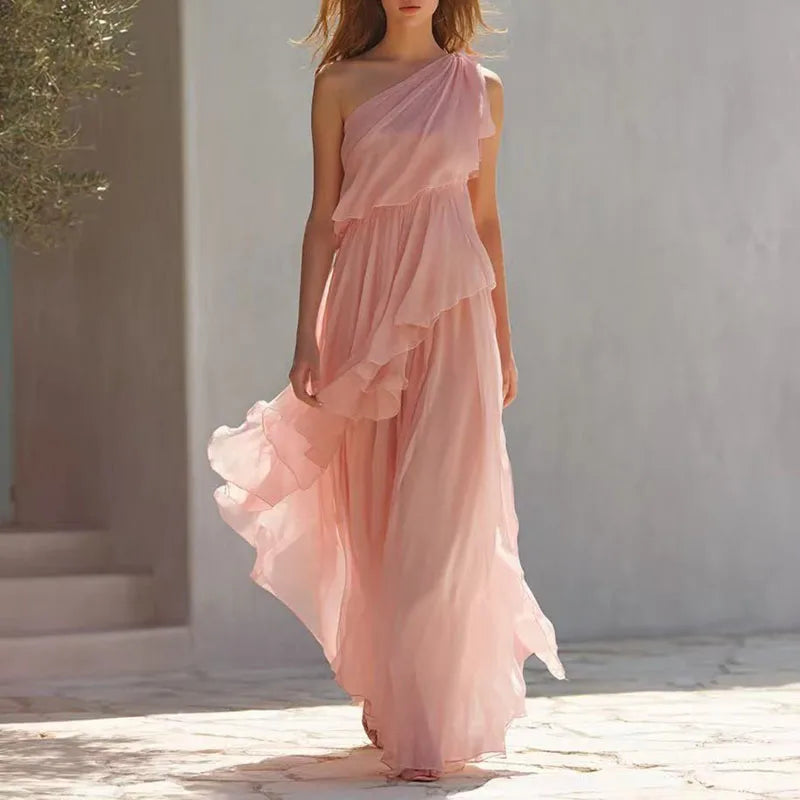 Marlene Asymmetric Ruffle Dress