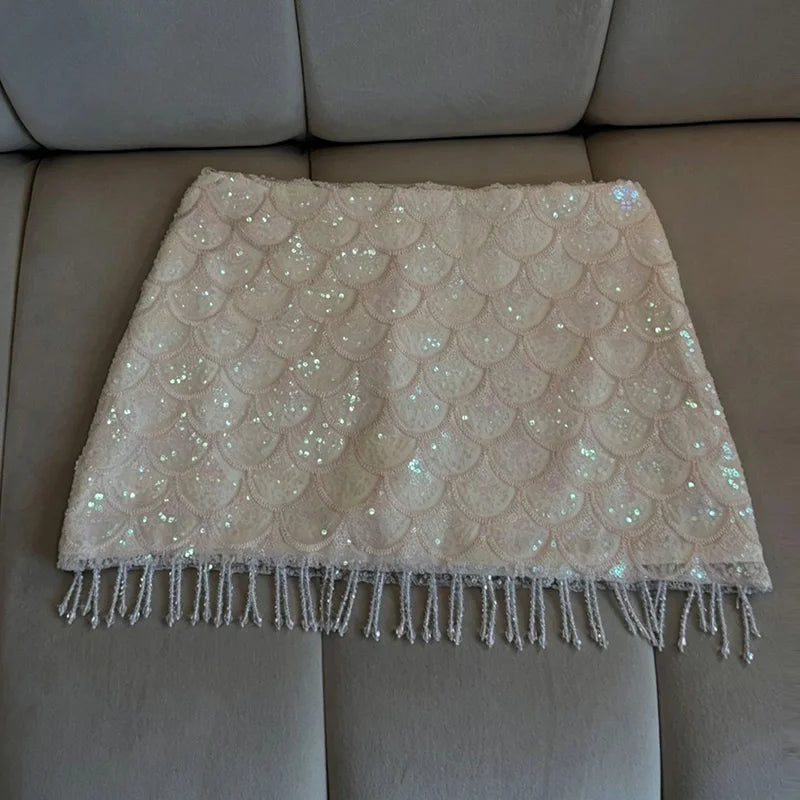 Freya Sequin Scallop Mini Skirt