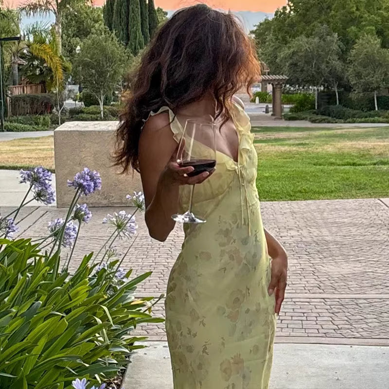 Fiamma Ruffle Floral Maxi Dress
