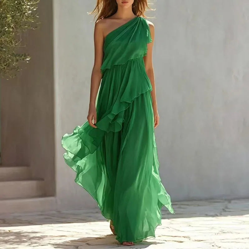 Marlene Asymmetric Ruffle Dress