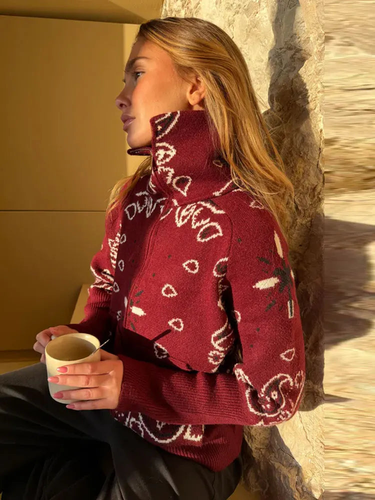 Nova Paisley Print Zip Jacket
