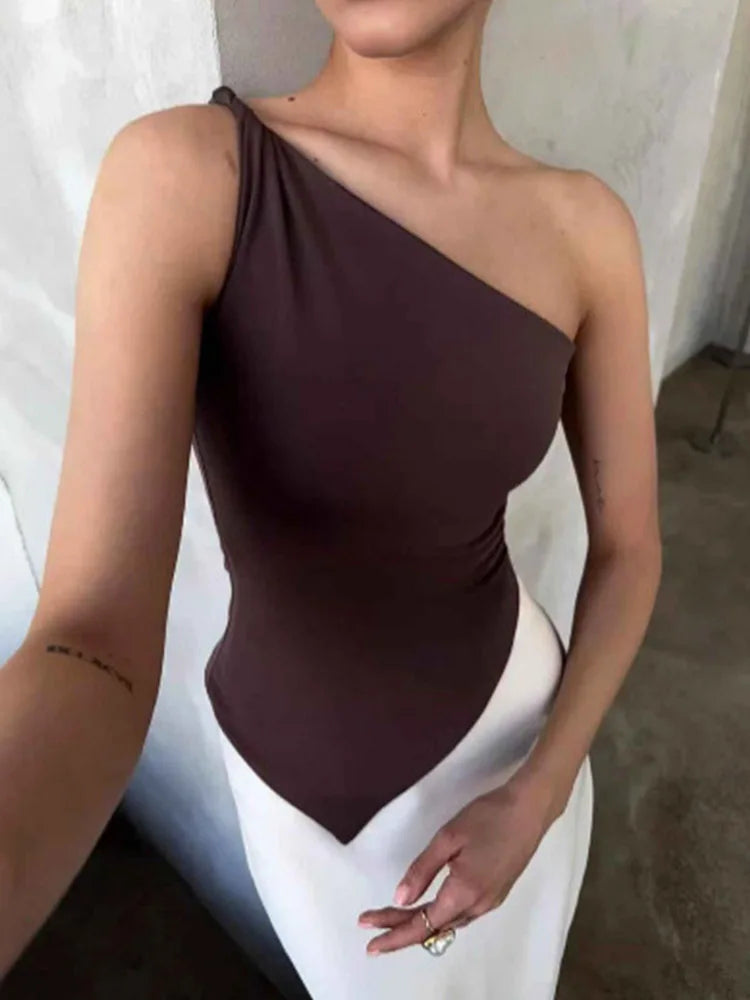 Single Shoulder Asymmetrical Top