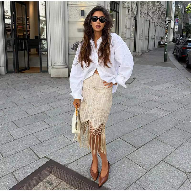 Tulum Fringe Mini Skirt