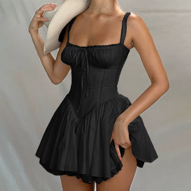 Odessa Corset Frill Mini Dress