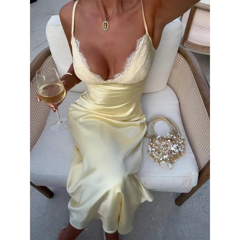Romy Lace Slip Midi
