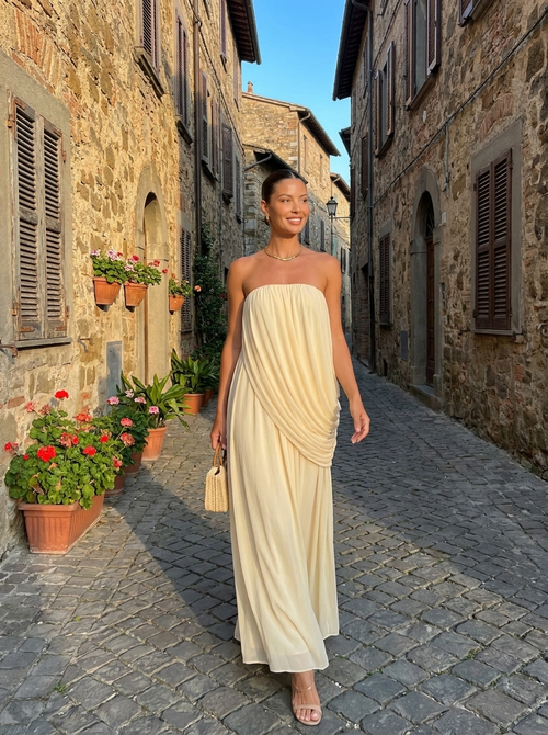 Adeline Draped Grecian Maxi Dress
