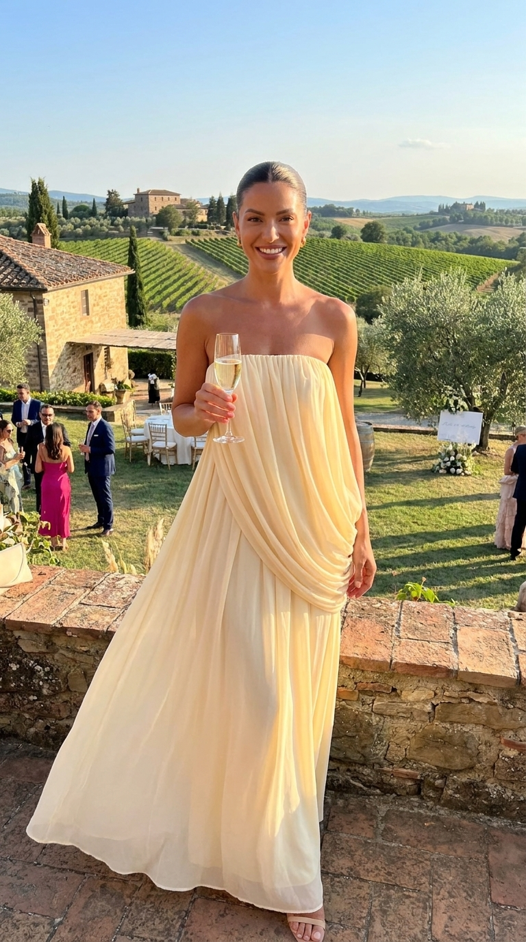 Adeline Draped Grecian Maxi Dress