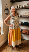 ALICE | POLKA COLORBLOCK MIDI DRESS