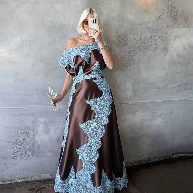 Odette Lace Appliqué Maxi