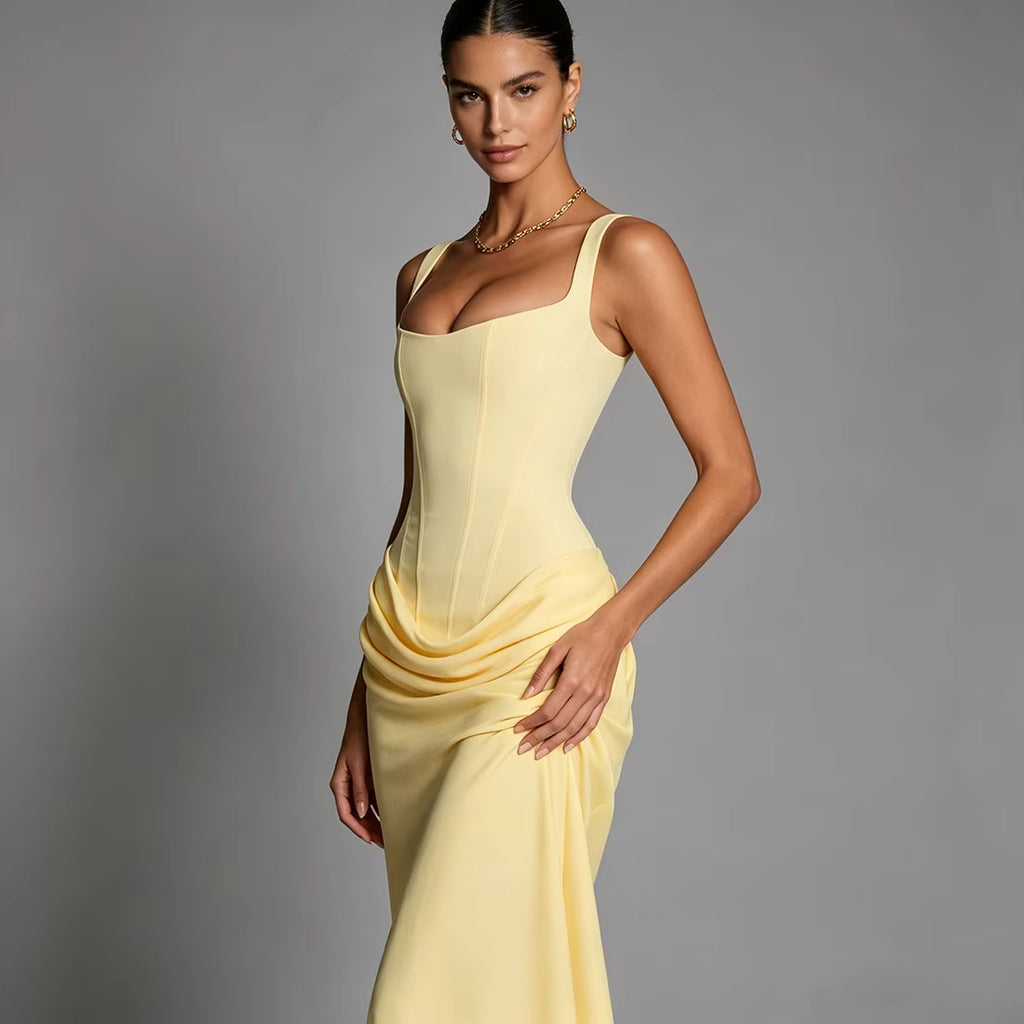Adriana Corset Draped Maxi