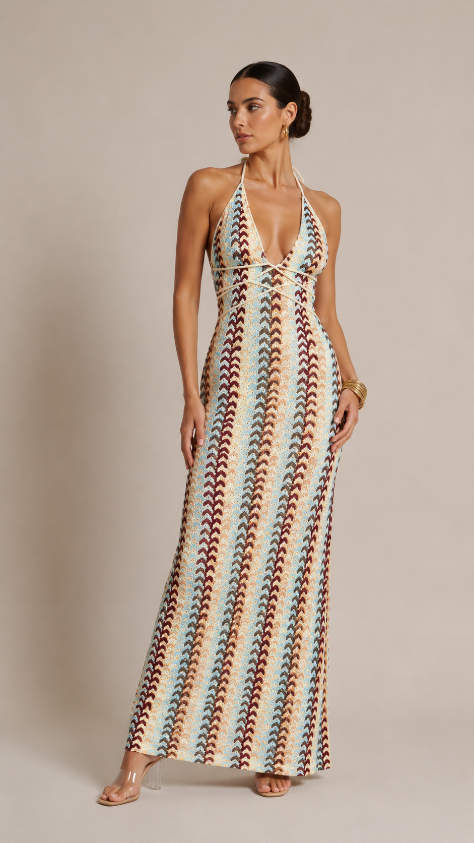Calypso Knit Plunge Maxi