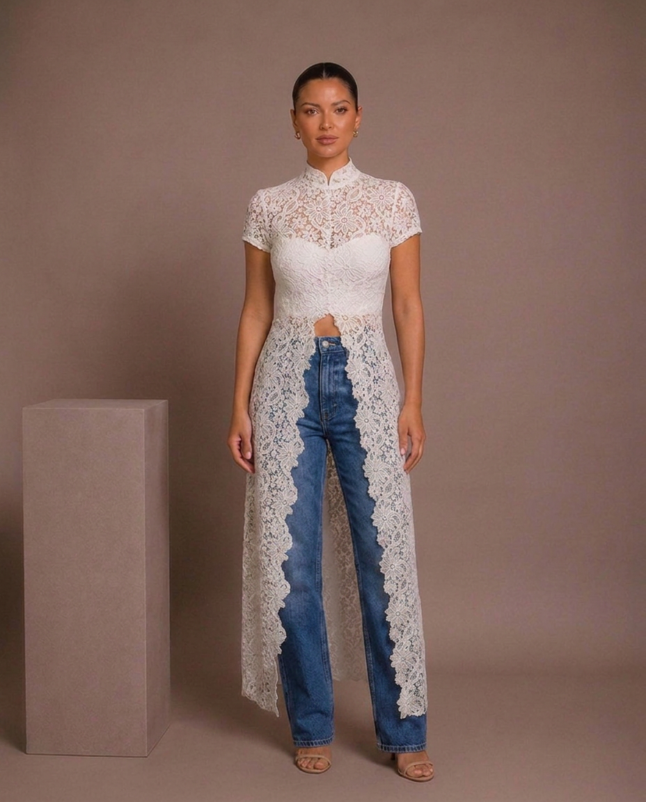Daisy Lace Split Maxi Top
