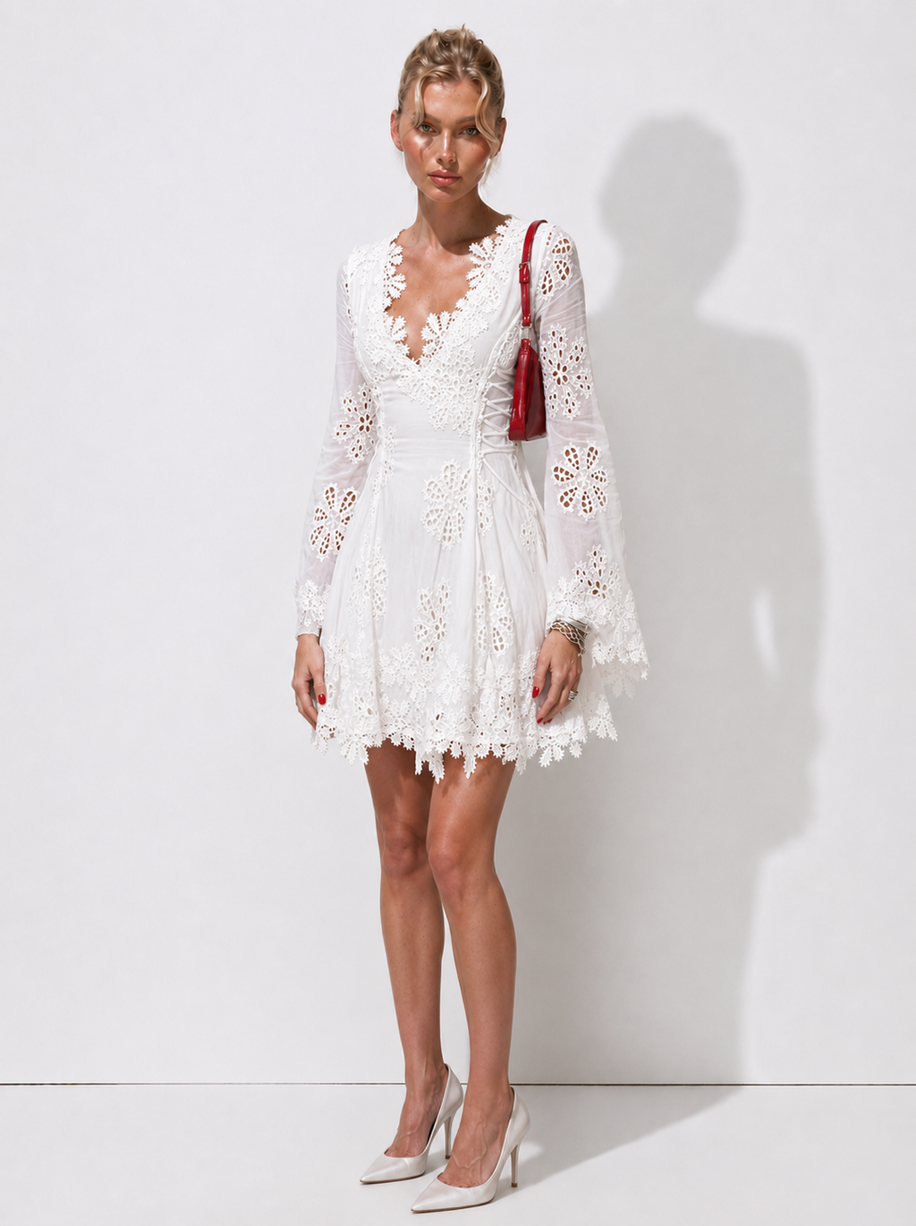 Eletra Broderie Lace Mini Dress
