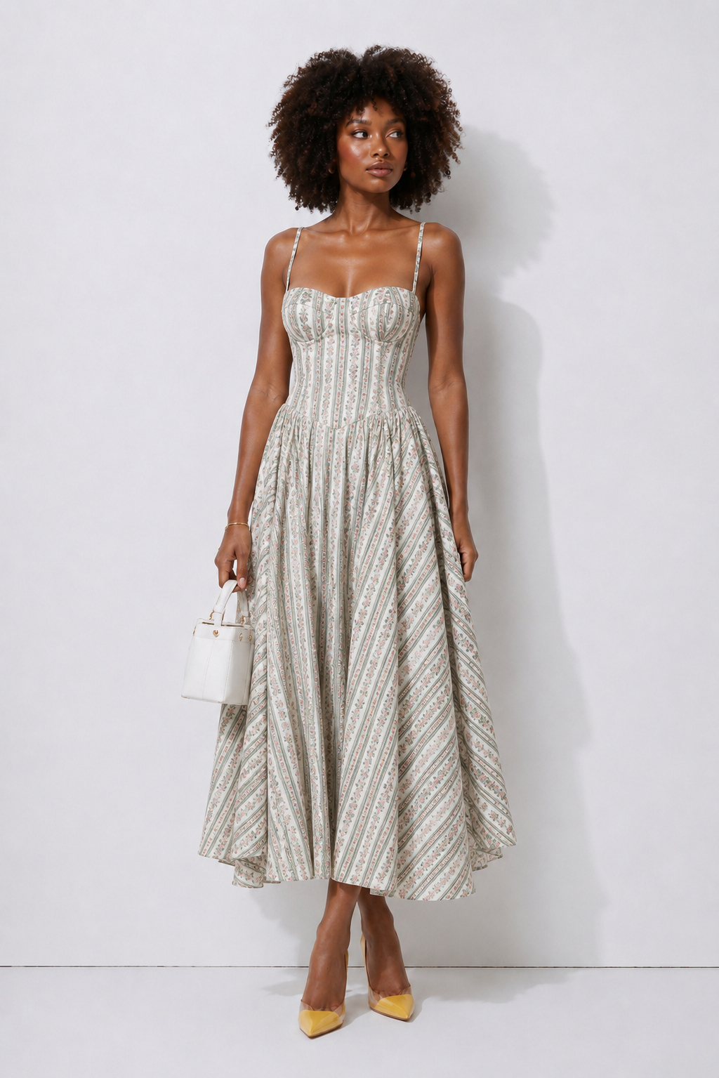 Elsie Stripe Corset Maxi Dress