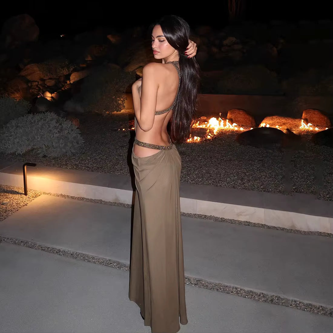 Sahara Embellished Cutout Maxi