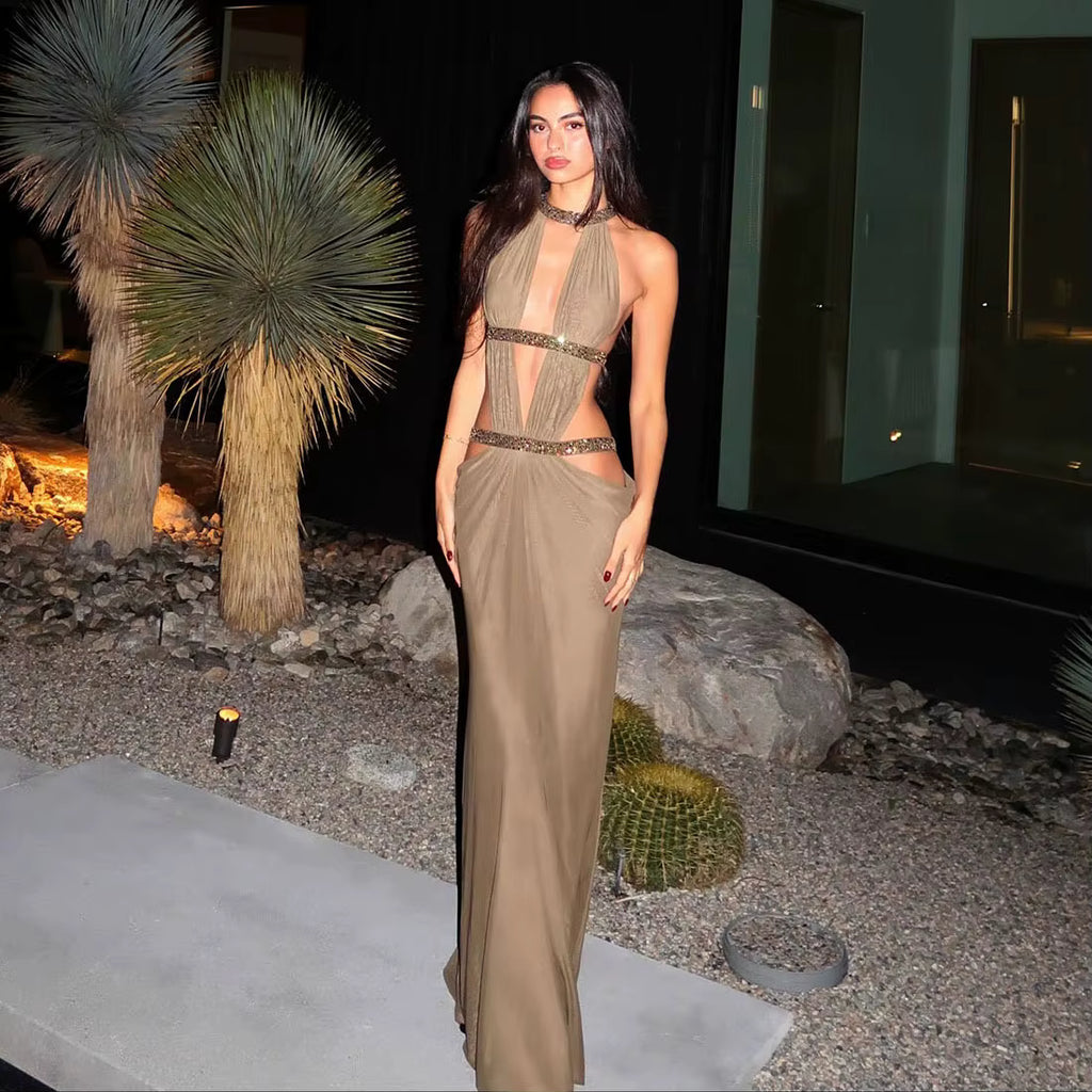 Sahara Embellished Cutout Maxi