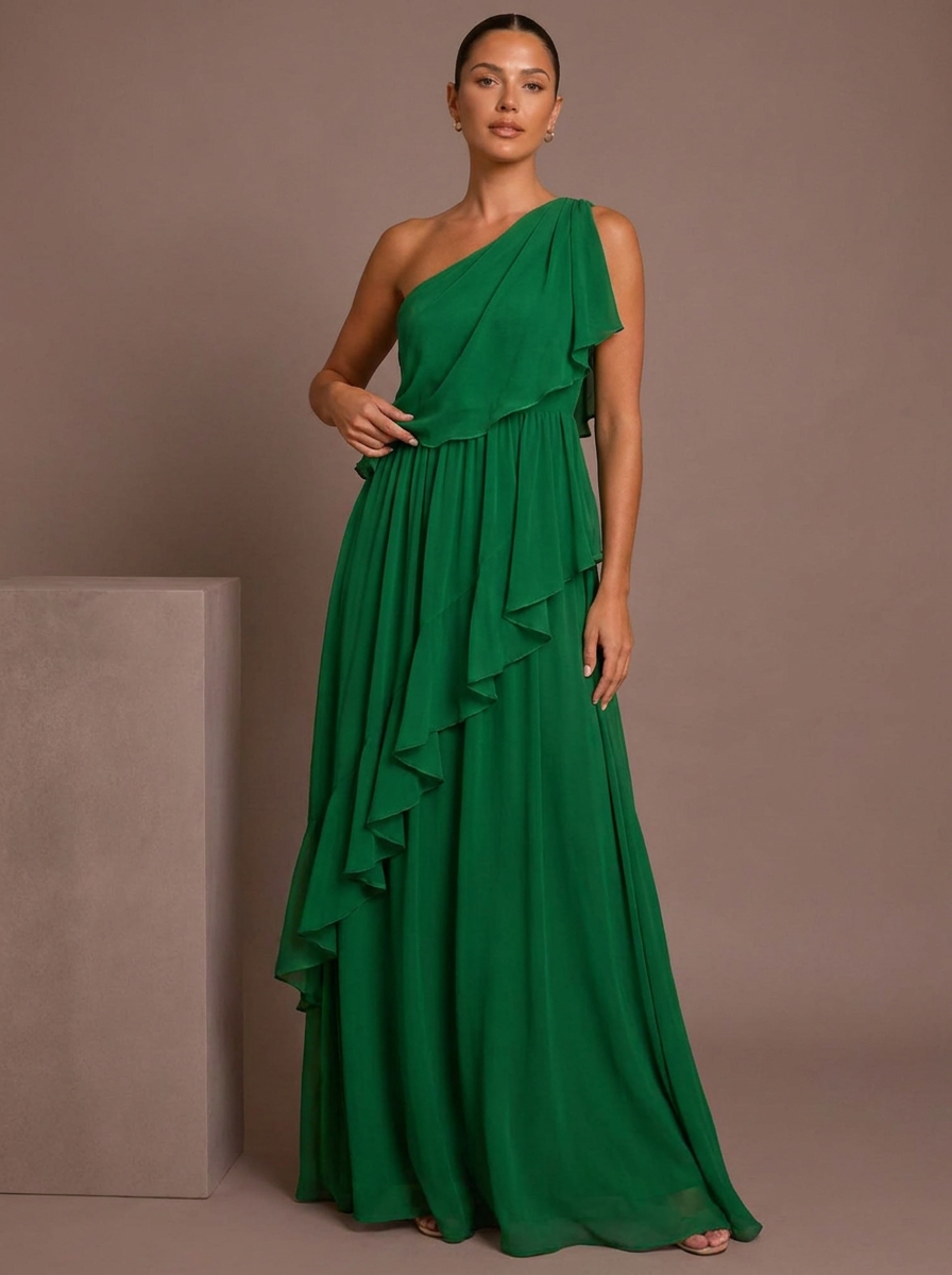 Marlene Asymmetric Ruffle Dress