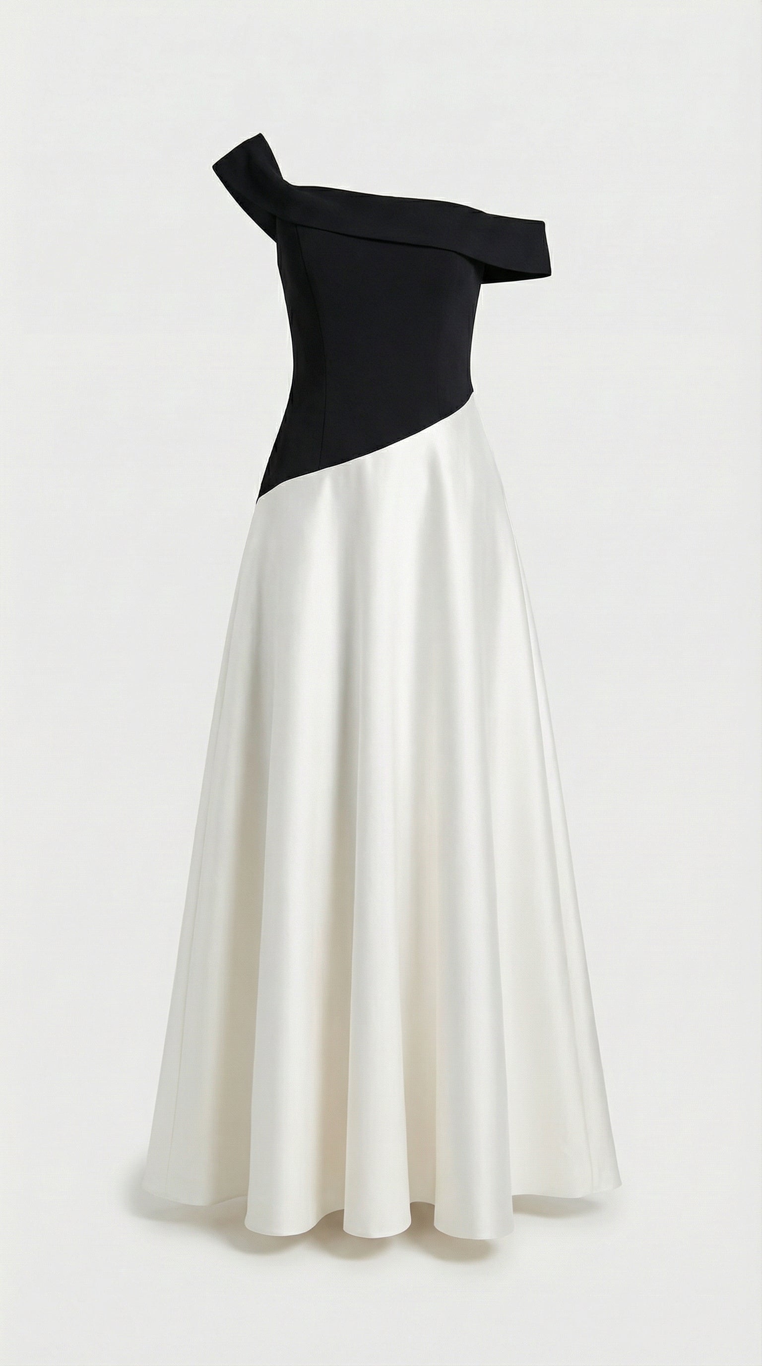 Mali Elegant Block One-Shoulder Dress