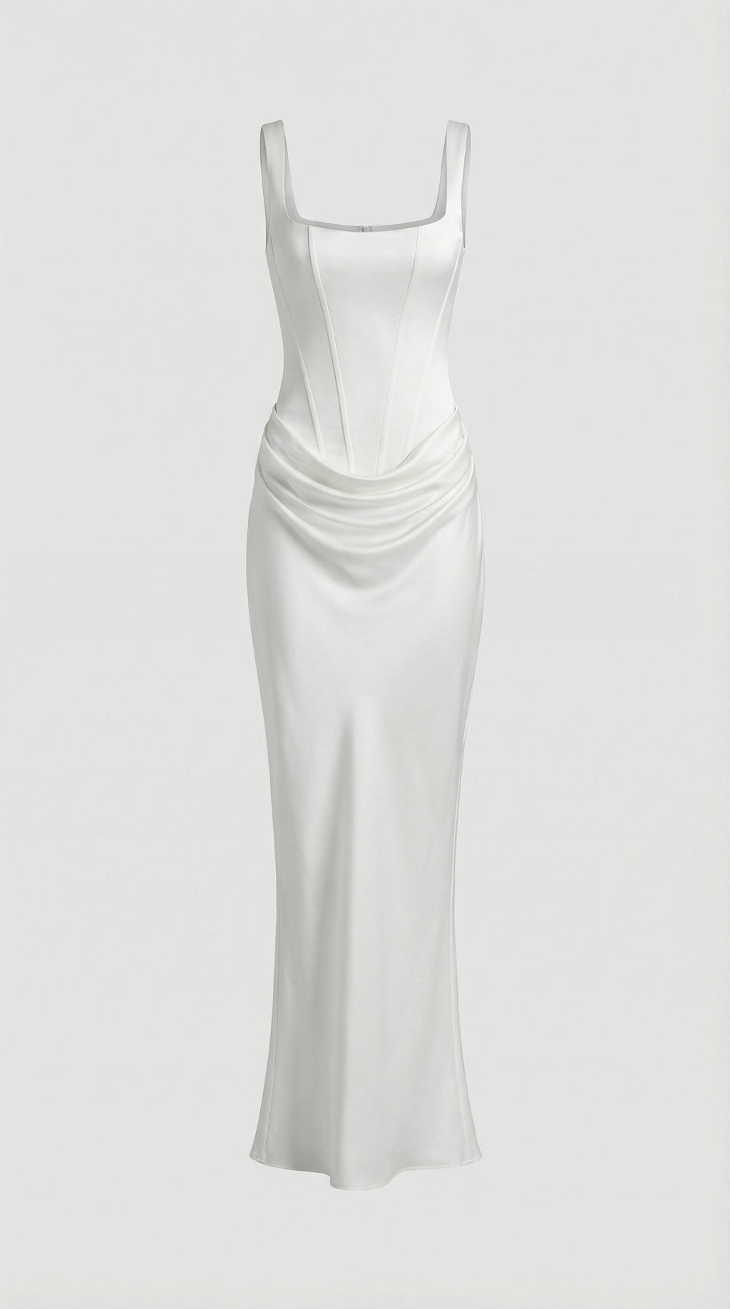 Mai Sculptural Fishbone Draped Maxi Dress