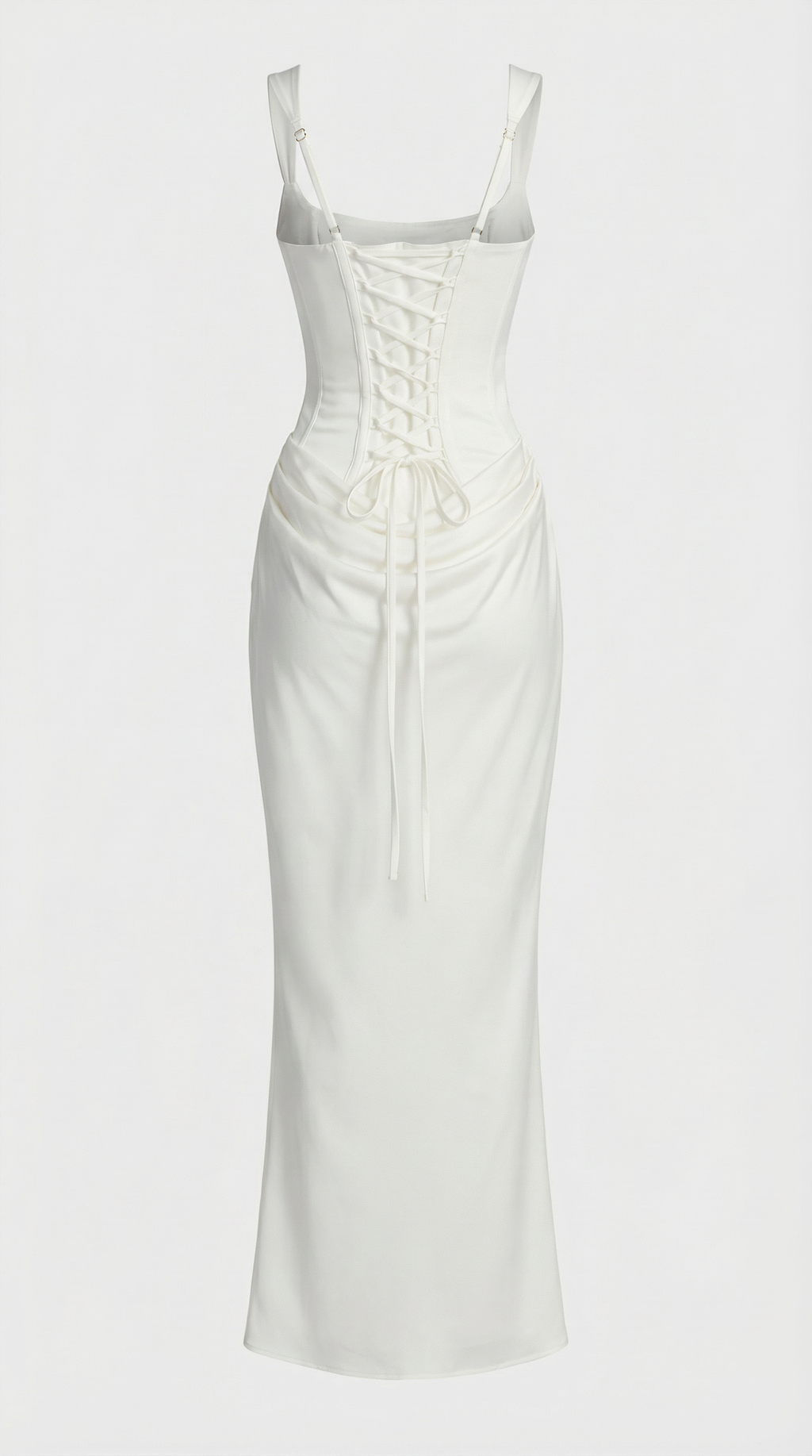 Mai Sculptural Fishbone Draped Maxi Dress