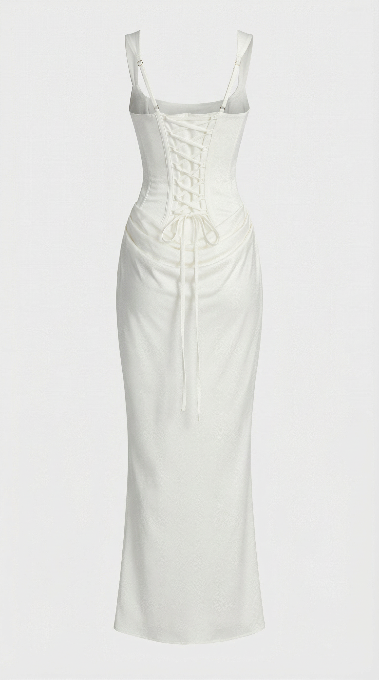 Mai Sculptural Fishbone Draped Maxi Dress