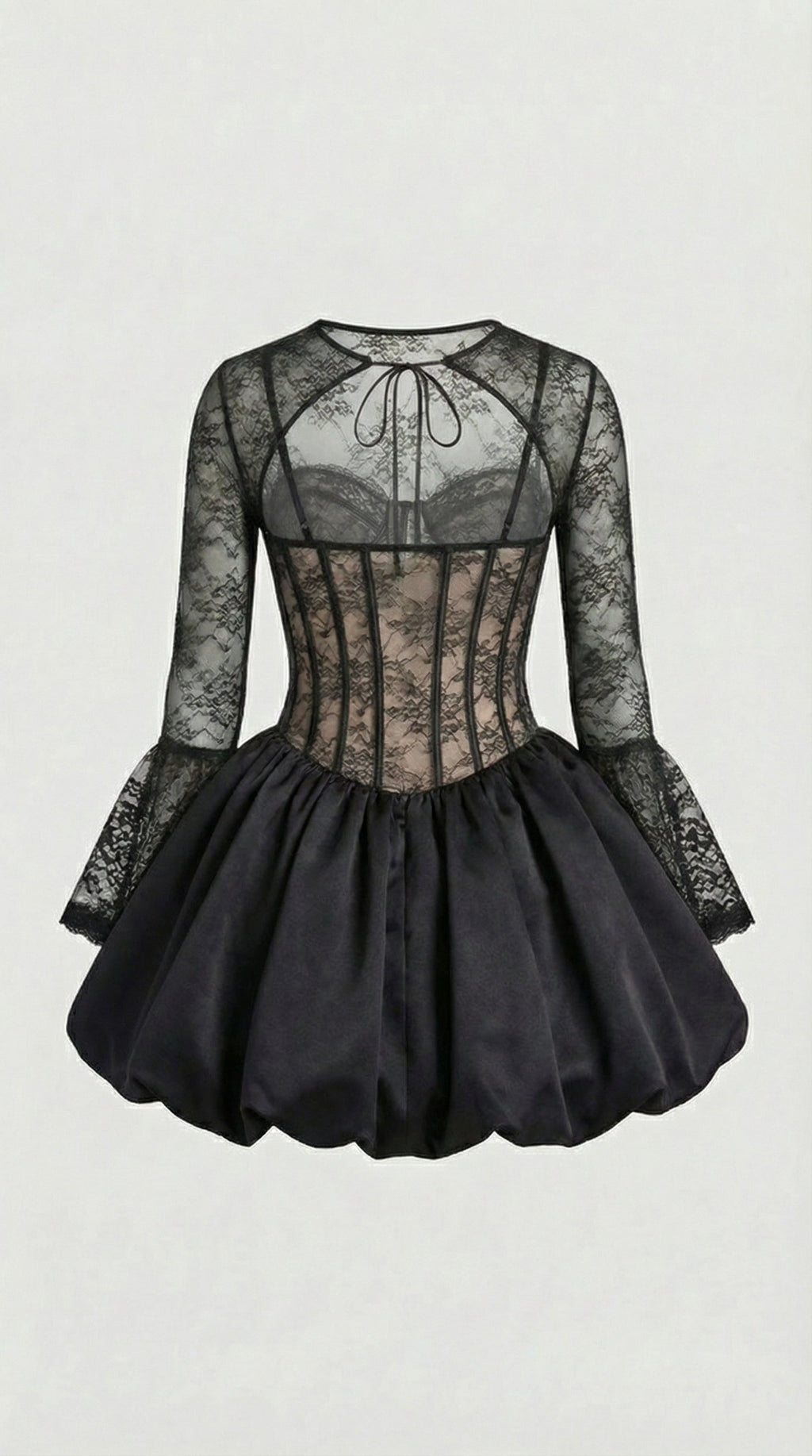 Rina Lace Puffball Mini Dress