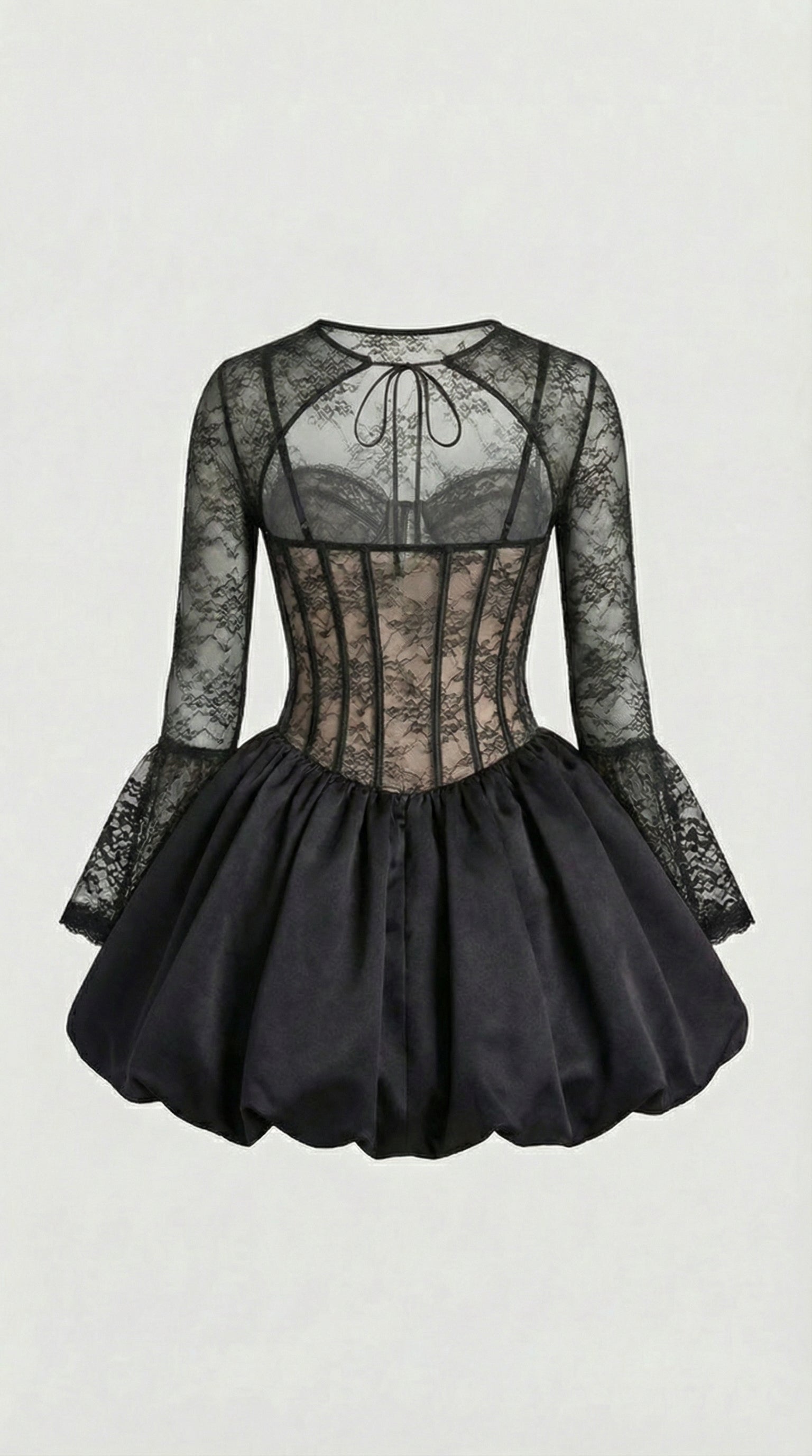 Rina Lace Puffball Mini Dress
