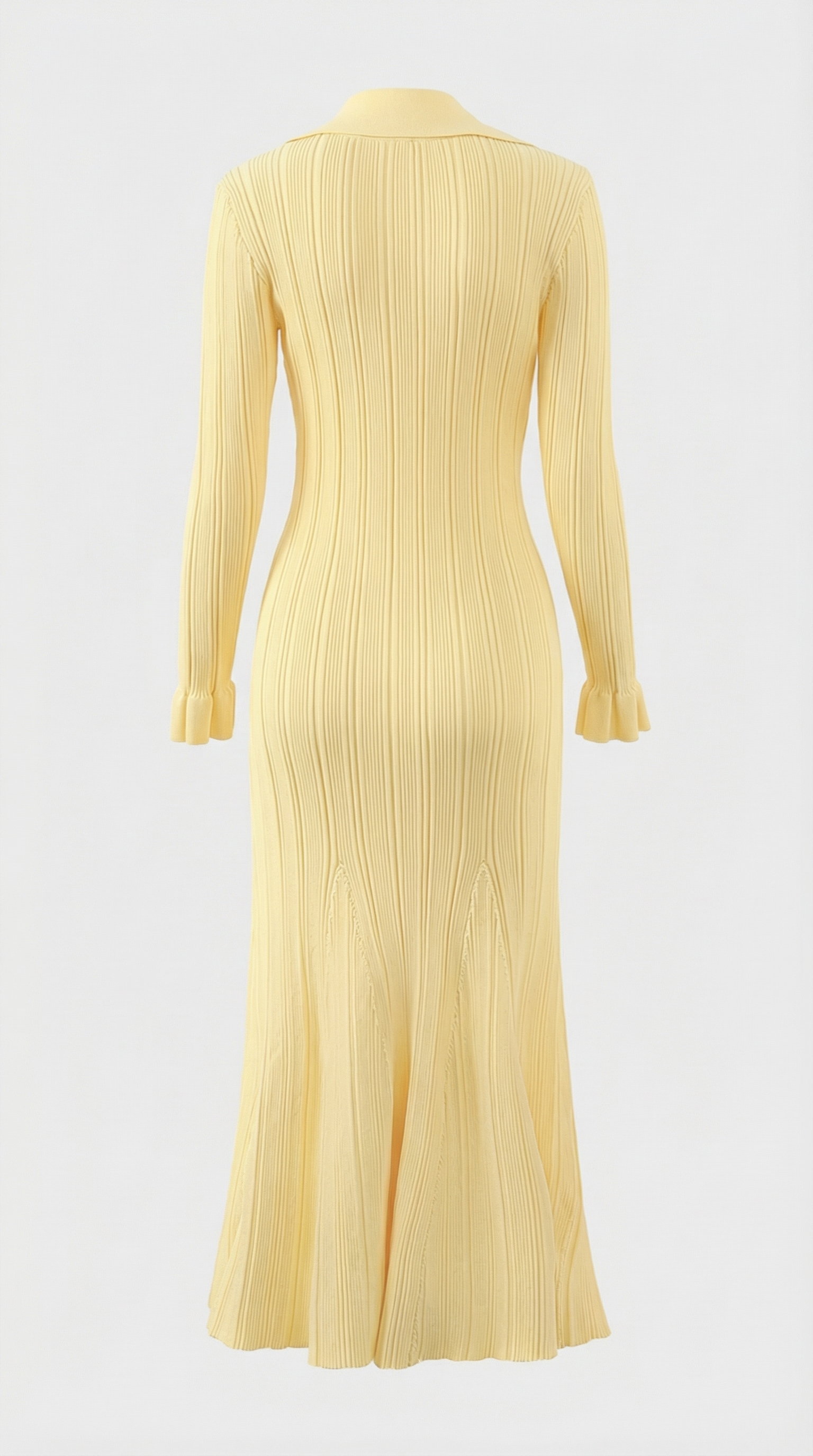Lena Ribbed Knit Button-Down Midi Dress