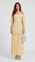 Celi  Draped Cape Maxi Gown