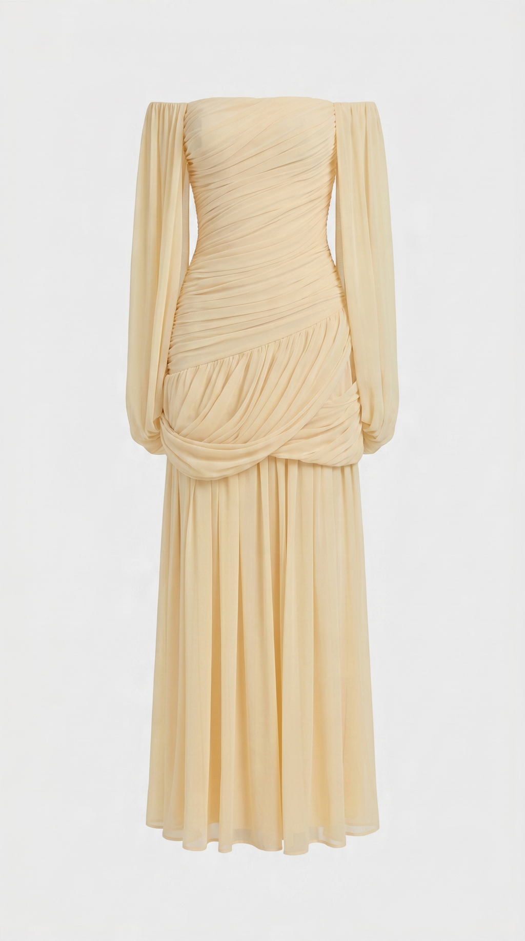 Celi  Draped Cape Maxi Gown