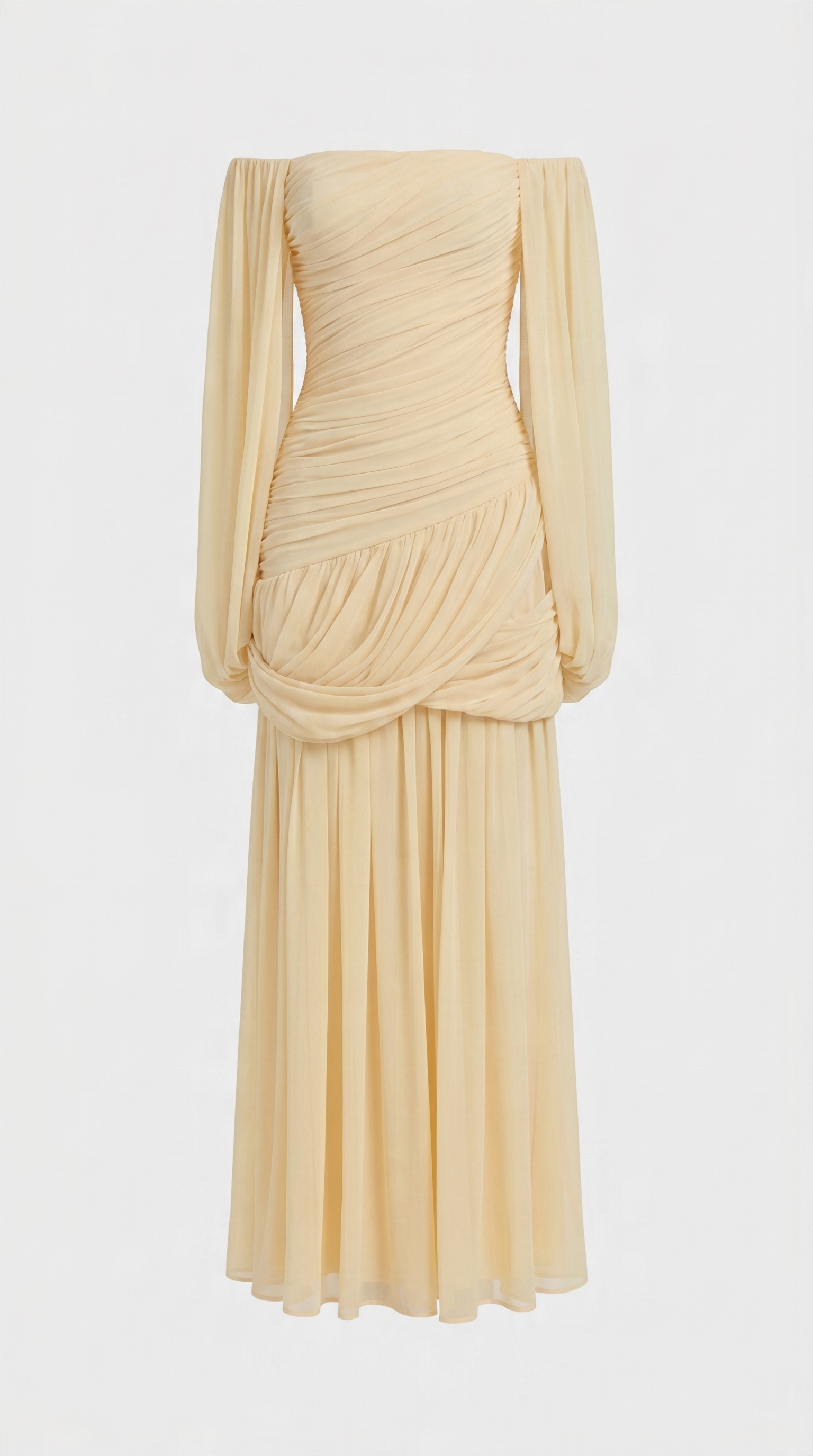 Celi  Draped Cape Maxi Gown