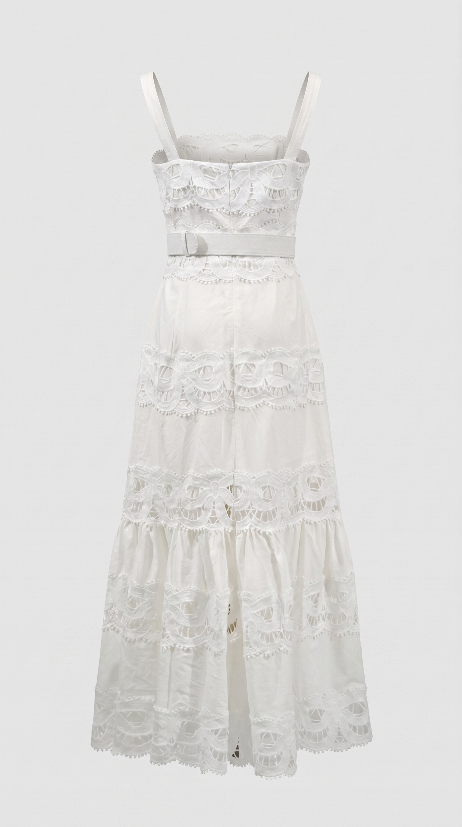 Raya Belted Eyelet Lace Maxi Dress