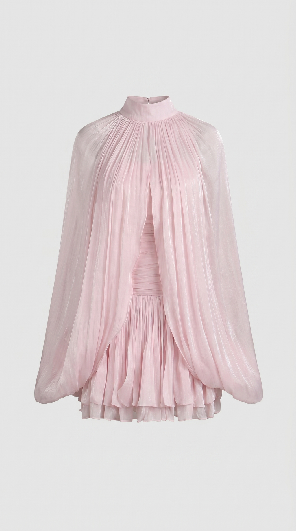 Milo Cape-Overlay Silk Mini Dress