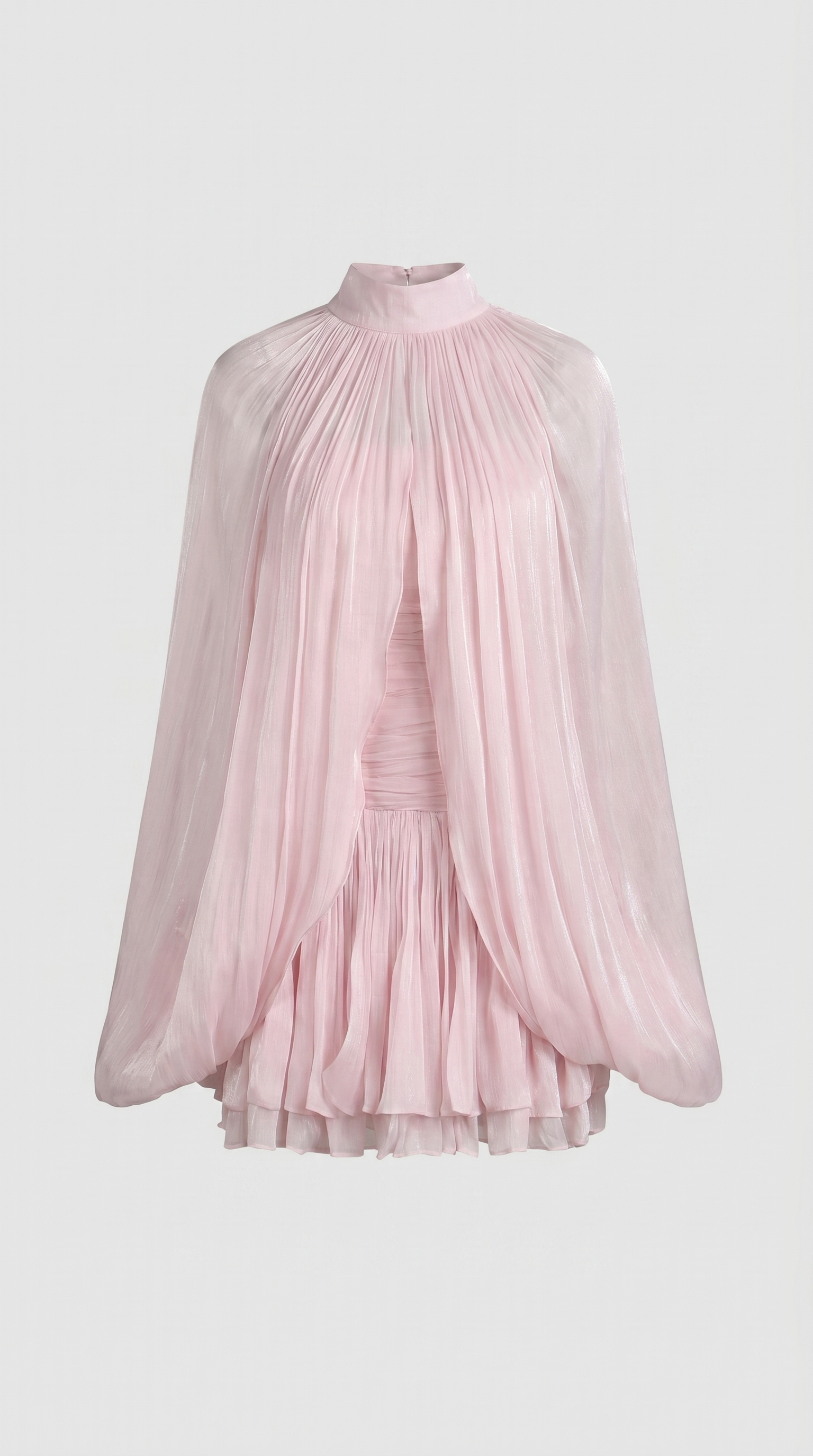 Milo Cape-Overlay Silk Mini Dress