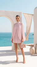 Milo Cape-Overlay Silk Mini Dress