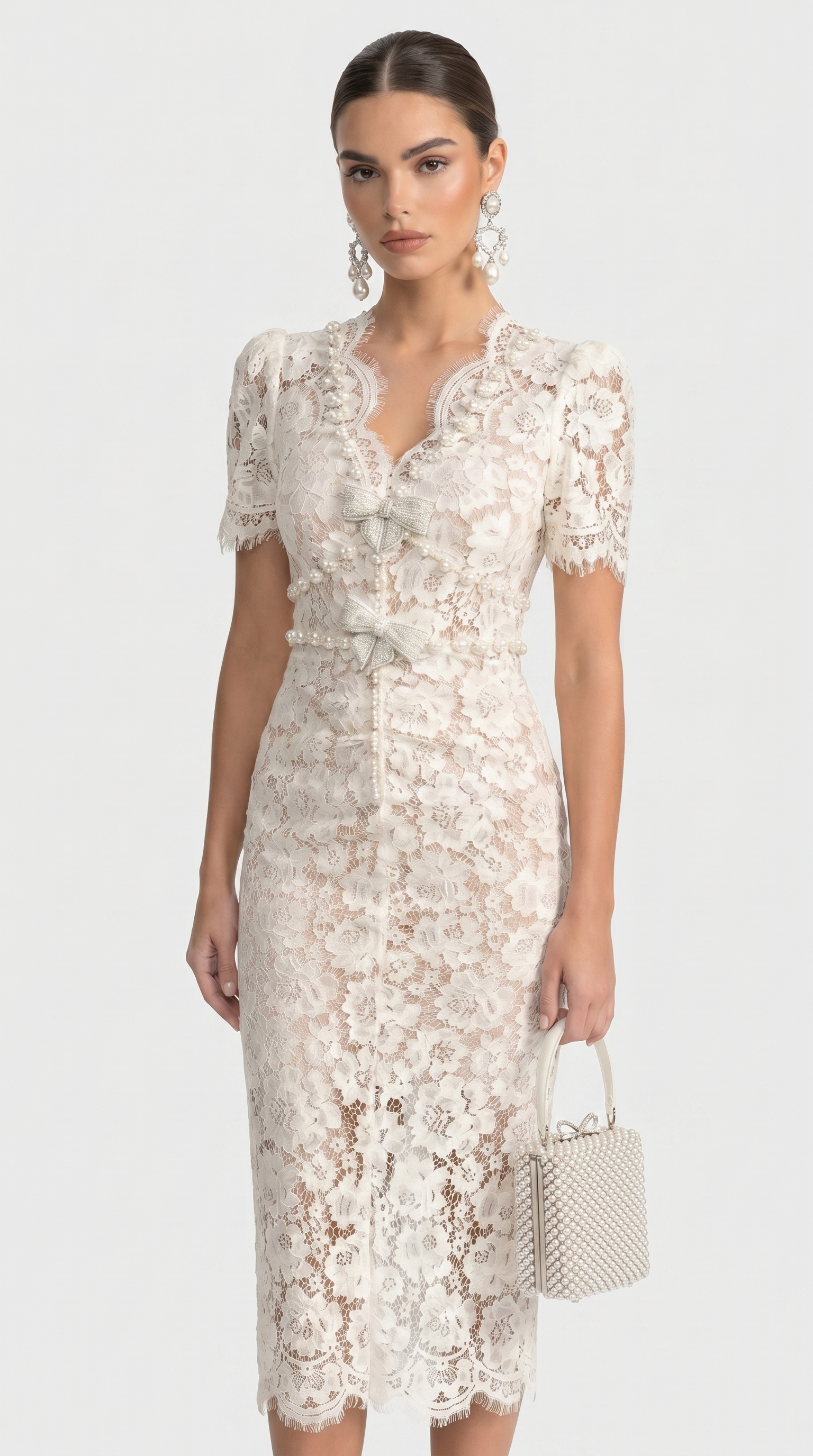 Ilaria Crystal Bow Midi Dress
