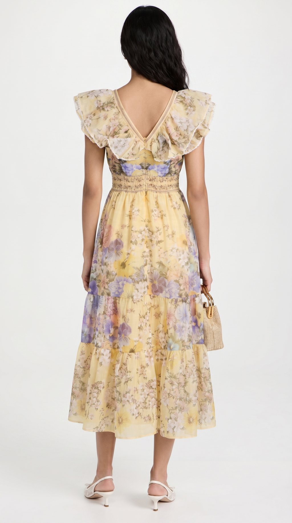 Anastazja Ruffled Floral Midi Dress