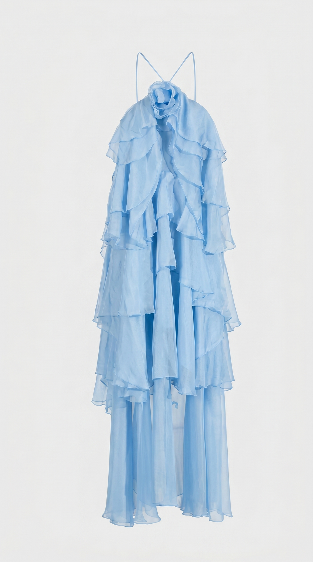 Elodie Tiered Ruffle Halter Maxi Dress