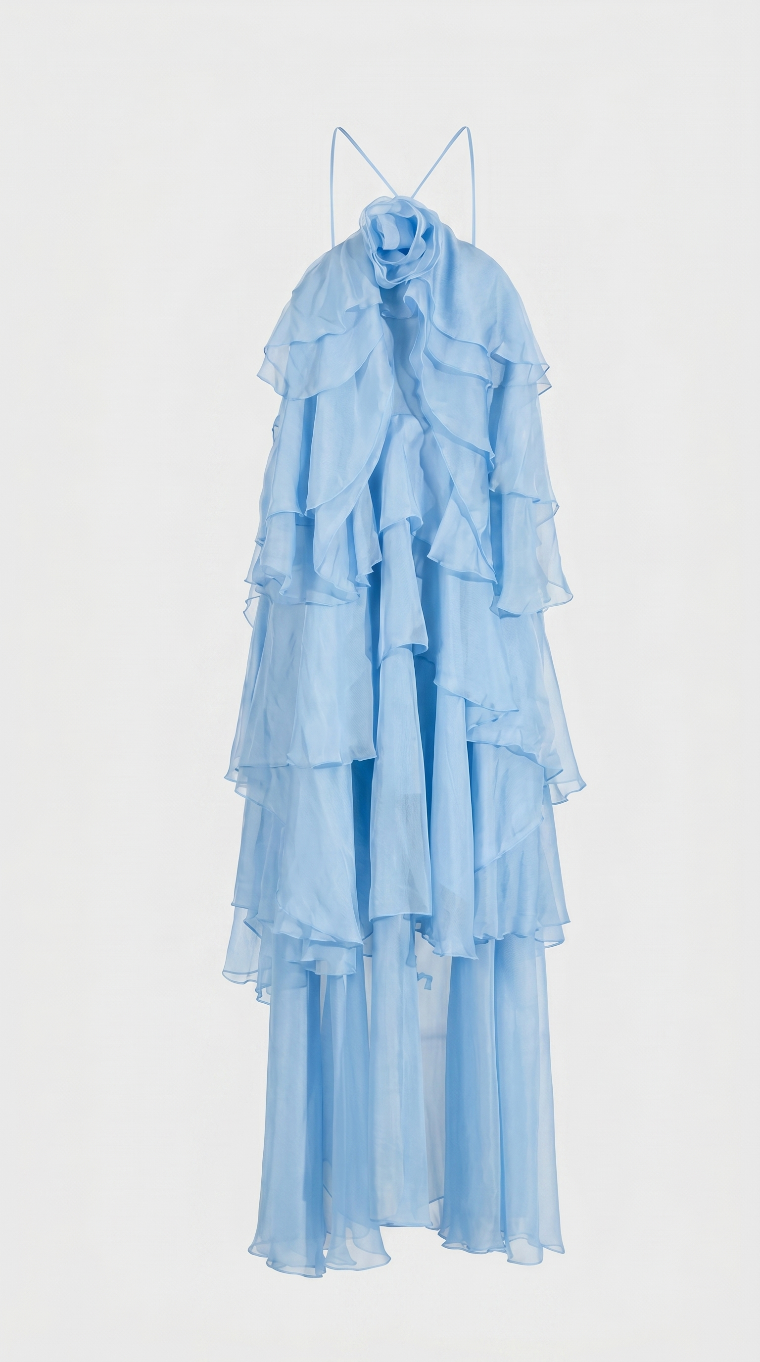 Elodie Tiered Ruffle Halter Maxi Dress