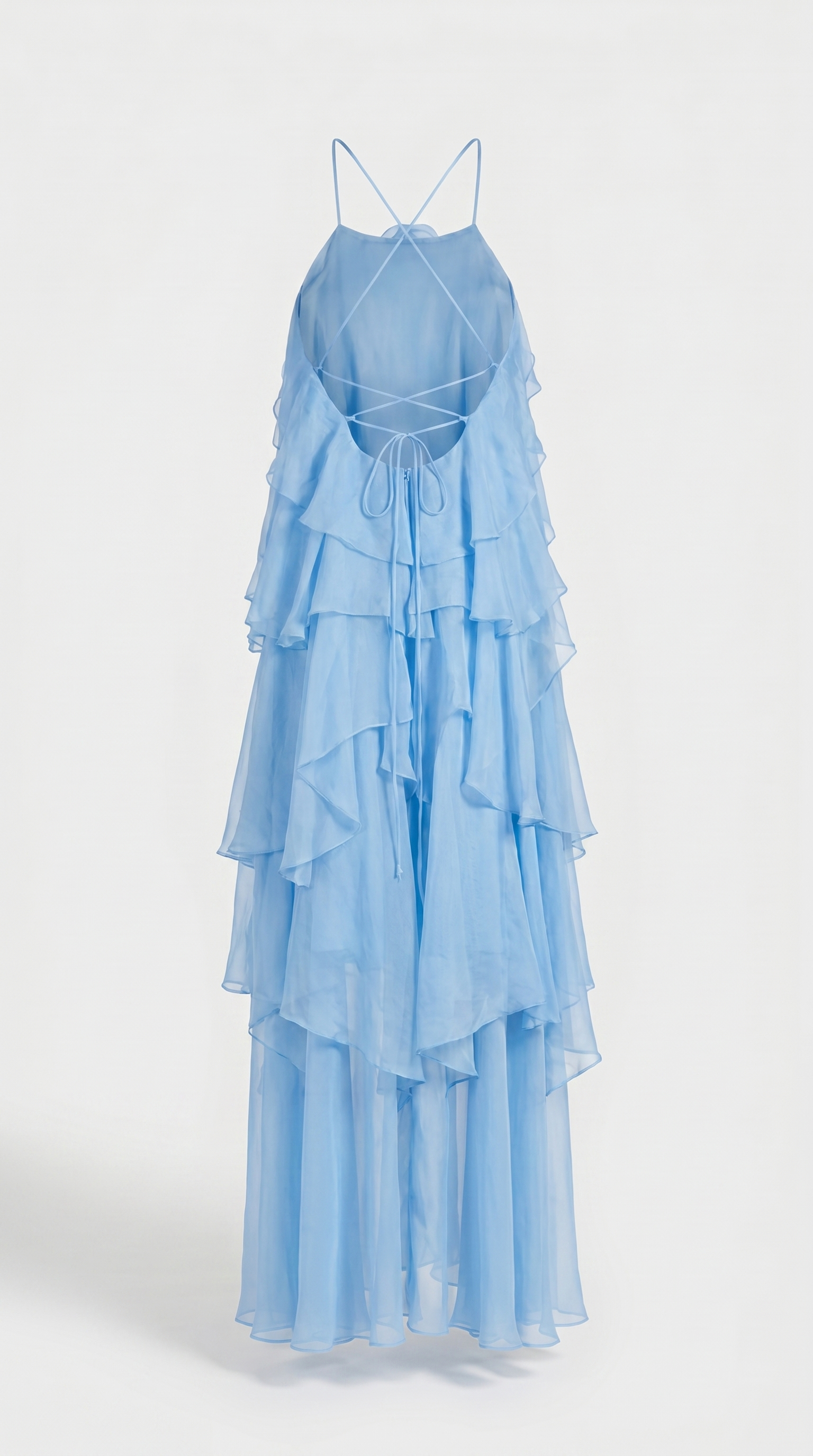 Elodie Tiered Ruffle Halter Maxi Dress