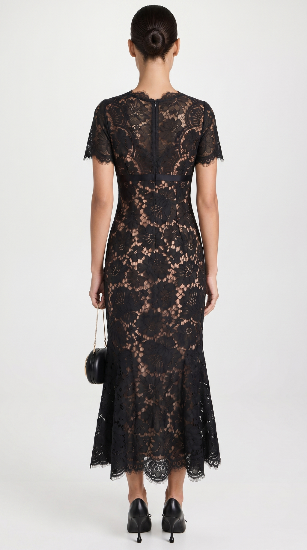 Wren Eyelash Lace Trumpet Midi Dress